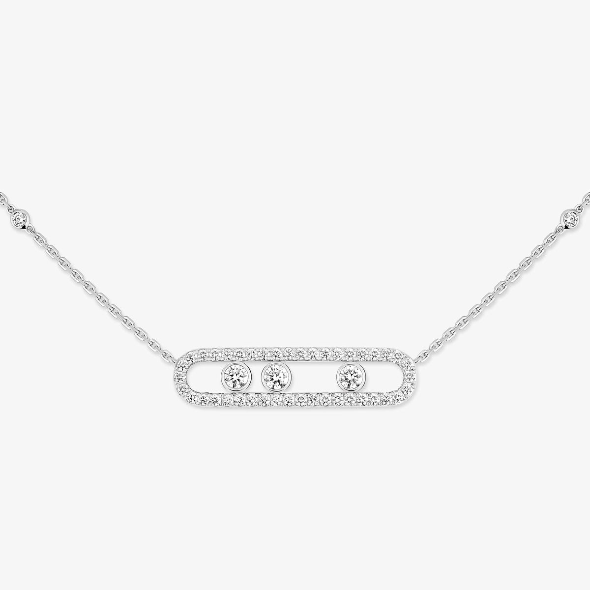 [Miro ] Move Pave_ Rose Gold Diamond Necklace