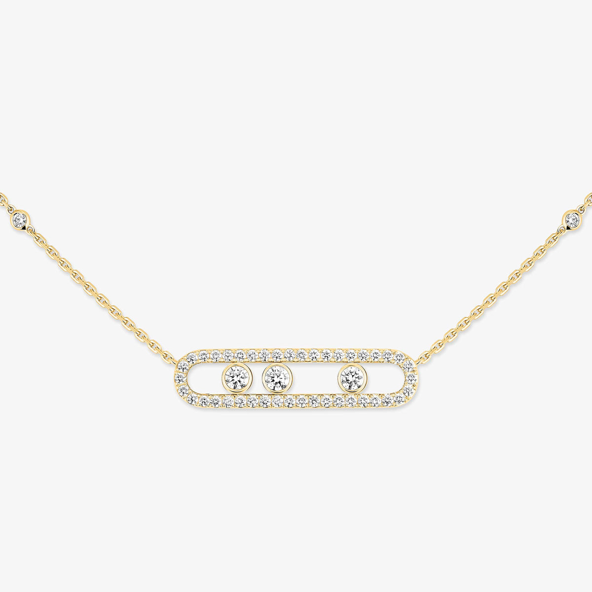 [Miro ] Move Pave_ Rose Gold Diamond Necklace