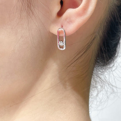 [Miro ]MOVE UNO SMALL 1 DIAMOND EARRINGS