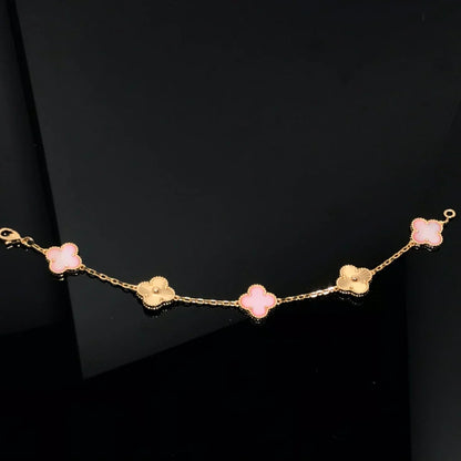 [Miro ]New  CLOVER 5 MOTIFS  PINK MOP BRACELET COLLECTION