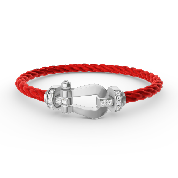 Miro FORCE LARGE HORSESHOE HALF DIAMOND BRACELET SILVER