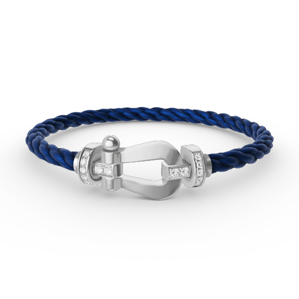 Miro FORCE LARGE HORSESHOE HALF DIAMOND BRACELET SILVER