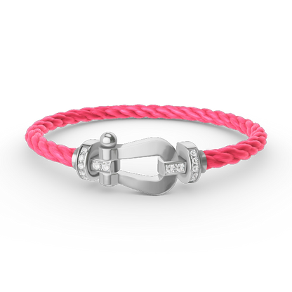 Miro FORCE LARGE HORSESHOE HALF DIAMOND BRACELET SILVER