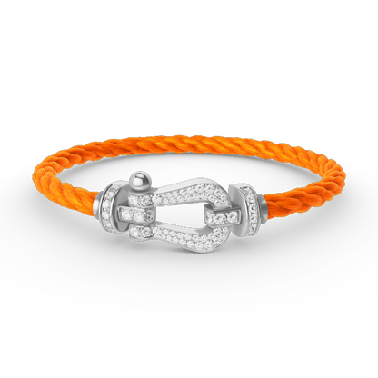 Miro FORCE LARGE HORSESHOE FULL DIAMOND BRACELET SILVER