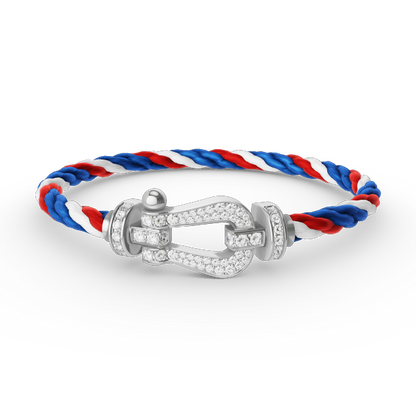 Miro FORCE LARGE HORSESHOE FULL DIAMOND BRACELET SILVER