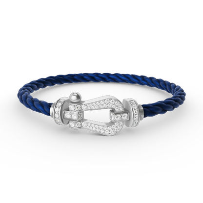 Miro FORCE LARGE HORSESHOE FULL DIAMOND BRACELET SILVER